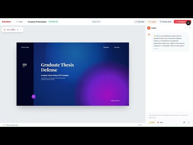 KeloStats — Multi-Agent AI Analytics & Automated Presentation Engine