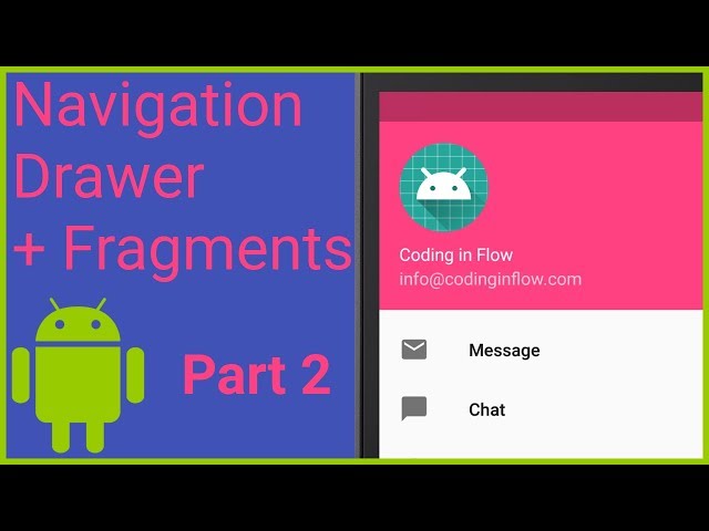 Navigation Drawer with Fragments Part 2 - LAYOUT AND HAMBURGER ICON - Android Studio Tutorial