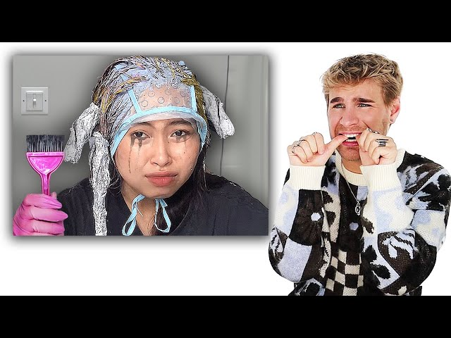 Hairdresser Reacts To DIY Bleach Highlights GONE WRONG