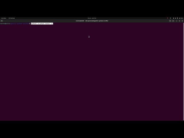 Agentic Systems Verifier - Live Pytest Execution Demo (Gemini API Integration)