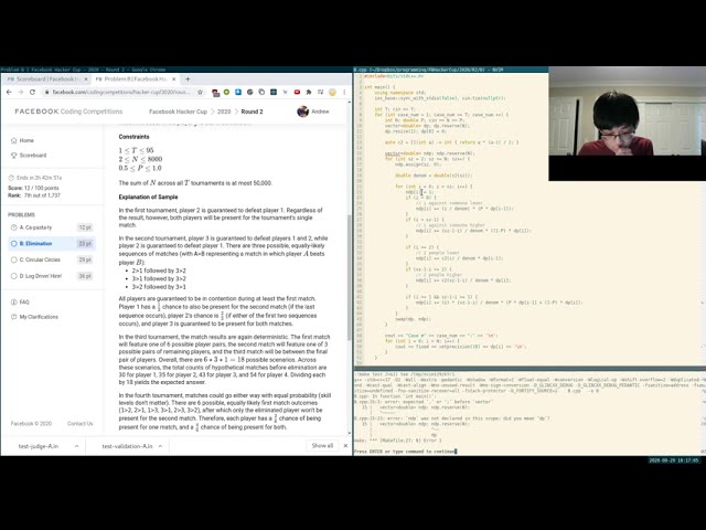 Facebook HackerCup 2020 Round 2 Screencast