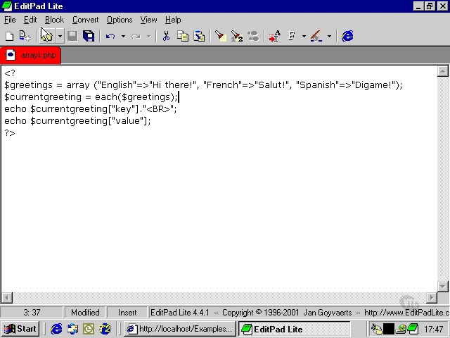 Associative Arrays introduction to PHP programming for beginners
