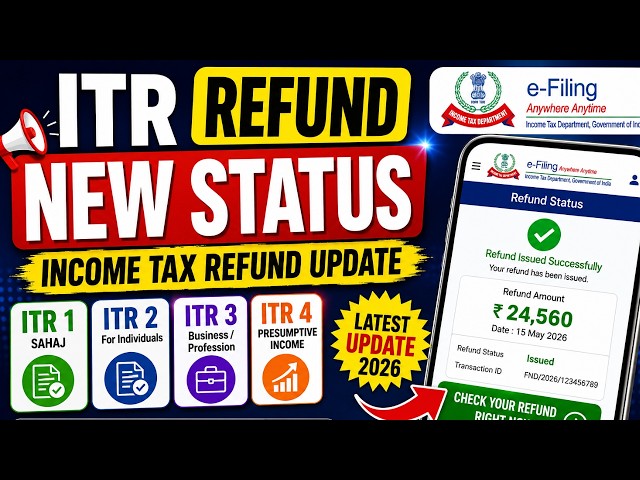 ITR Refund New Update 2026 | ITR 1, ITR 2, ITR 3, ITR 4 Refund Status Check | Income Tax Refund 2026