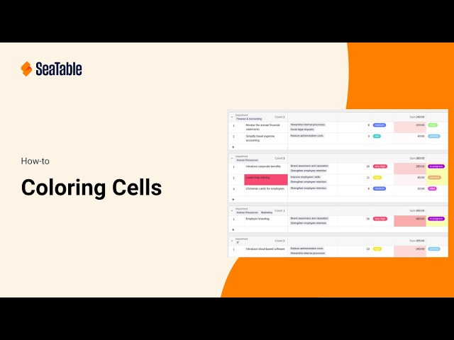 Coloring Cells in SeaTable with Conditional Formatting