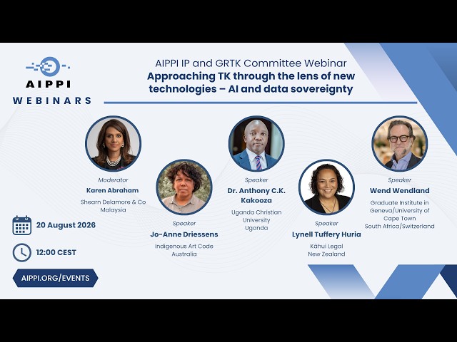 AIPPI IP and GRTK Committee Webinar – AI and data sovereignty