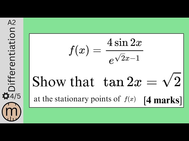 Are Your Differentiation Skills Ready For This Question? [Edexcel]