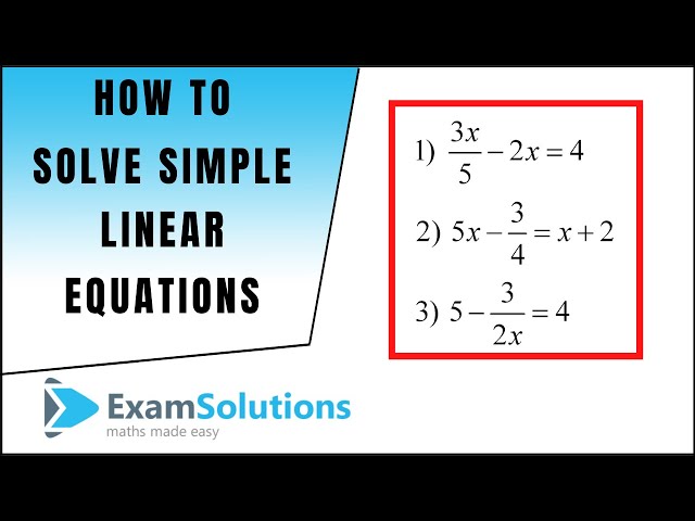How to solve a linear equation (7) - Fractional Type | ExamSolutions