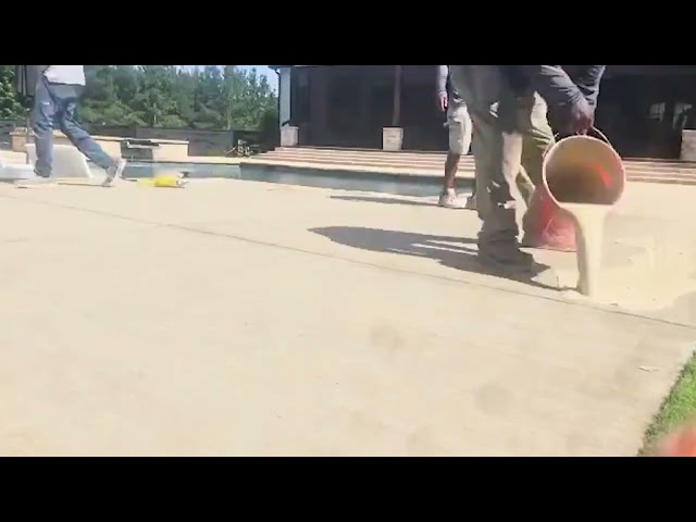 Pool Deck Transformation | Fresh Concrete Coating Before & After