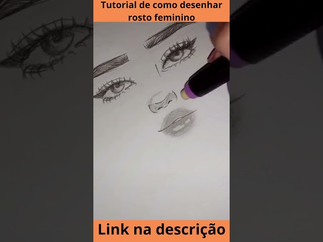Tutorial de como Desenhar Rosto Feminino #shorts