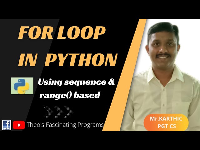 For loop in python|| for loop using sequence||for loop using range#theosfascinatingprograms#python