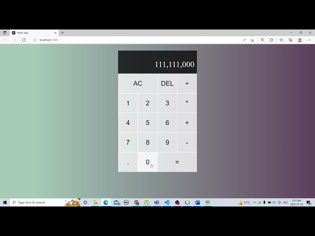 Building calculator using React