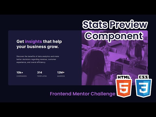 Stats preview component with HTML & CSS | Frontend Mentor Challenge | Simple Coding Challenge