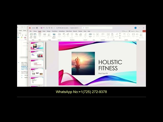 PowerPoint Module 3 SAM Project B. Holistic Fitness  | SAM Project 1b PowerPoint Module 03