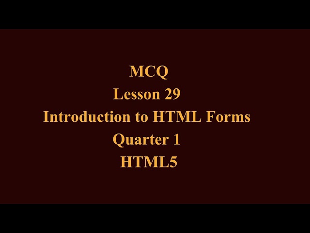 Introduction to HTML Forms | Q1 HTML5 L29 P3 | SMILE ROAD