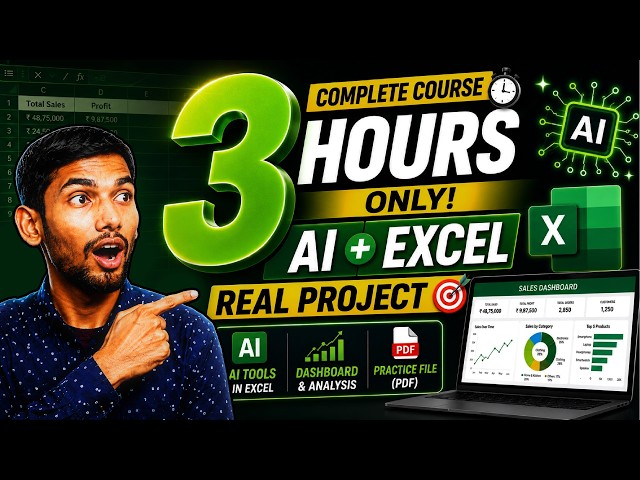 MS Excel Full Course in Hindi | Basic to Advanced in Just 3 Hours