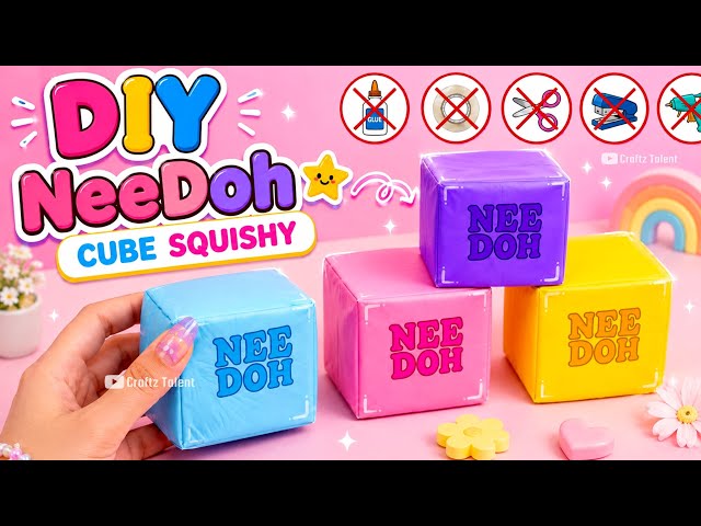 How to make viral NeeDoh Cube at home / Paper craft / Easy ideas / DIY school project/ art and craft