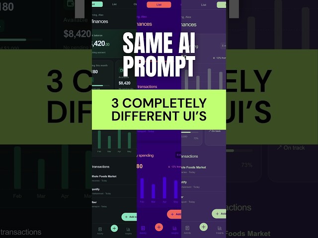 I Gave v0 One Prompt—It Made 3 Different UIs #uxdesign #v0 #aidesign #aitools #figma