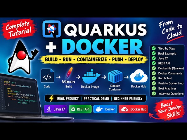 🚀 Quarkus + Docker Complete Tutorial | Java 17 | Dockerize a REST API Step by Step