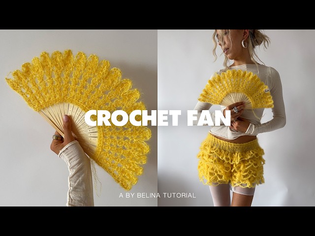Crochet Hand Fan Tutorial⭐️ BELINA BELLWOOD