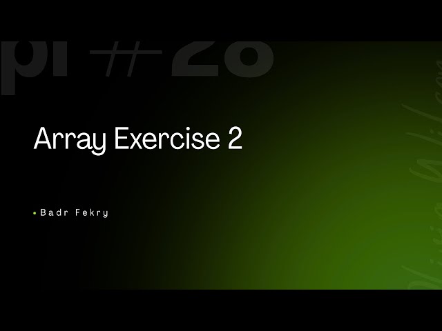 Data Structure with C++ - #4 Array Excersie 2