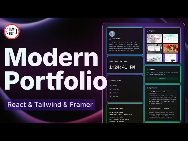 Build a Modern Portfolio Website with React, Tailwind & Framer Motion | Full Tutorial