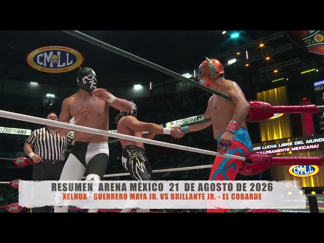 CMLL - XELHUA - GUERRERO MAYA JR. VS BRILLANTE JR. - EL COBARDE / ARENA MÉXICO