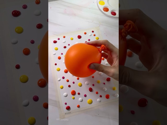 Abstract Art Using a Balloon! 🎈✨🤩 Watch What These Acrylic Drops Become! 🤔