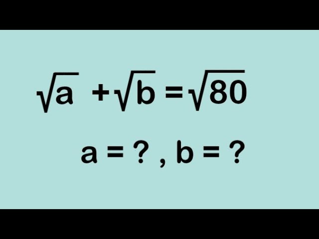 Math Olympiad l A Nice Algebra Question l Find a and b l math competition 
