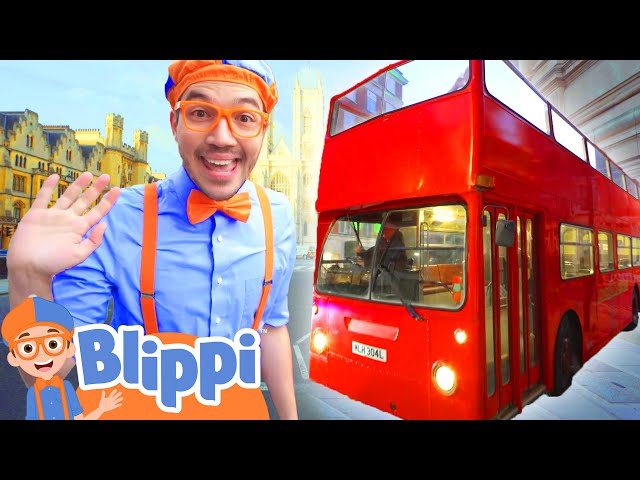 Blippi Rides the Wheels on the Red Bus | Blippi - Learn Colors and Science