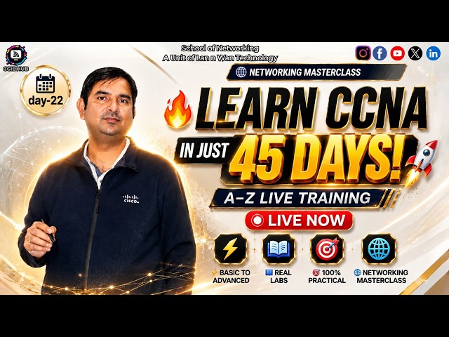 🚀 CCNA Complete Course in 45 Days | LIVE Networking Masterclass | Day- 22 | CCIE HUB