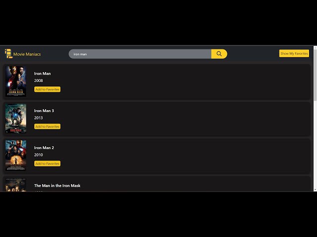 IMDB Clone Project Using HTML, CSS, JAVASCRIPT and OMDB API
