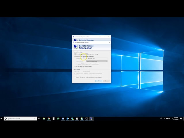 Accessing a Remote Server Using Remote Desktop Connection