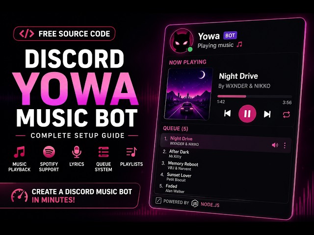 Yowa Discord Music Bot | Free Source Code + Complete Setup Tutorial