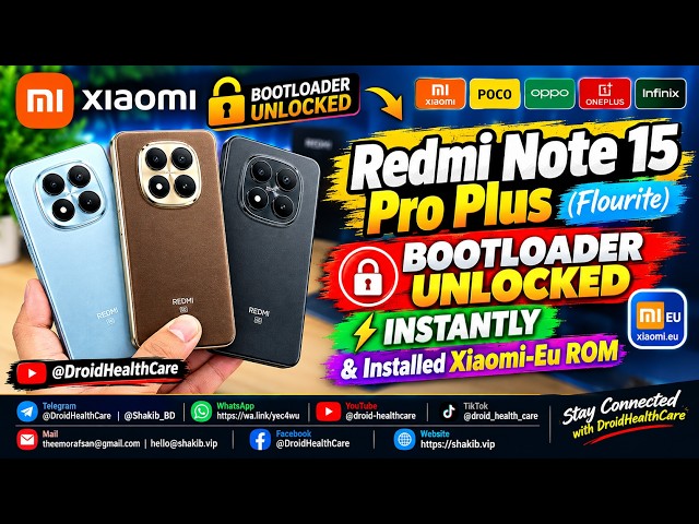 Redmi Note 15 Pro Plus (Flourite) Bootloader Unlock Instantly and Flash Xiaomi-EU Rom.