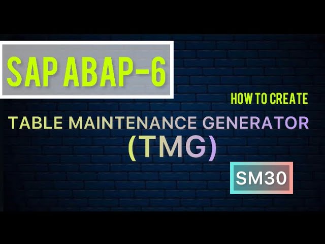 SAP ABAP-6 (How to Create Table Maintenance Generator) For Beginners.