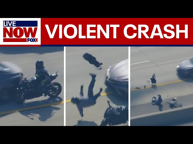 High-speed motorcycle chase ends in violent crash