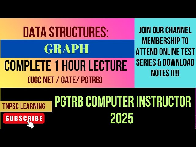Data Structures :Graph[CS3301] [PGTRB Computer Instructor] unit 4 (Part 11)