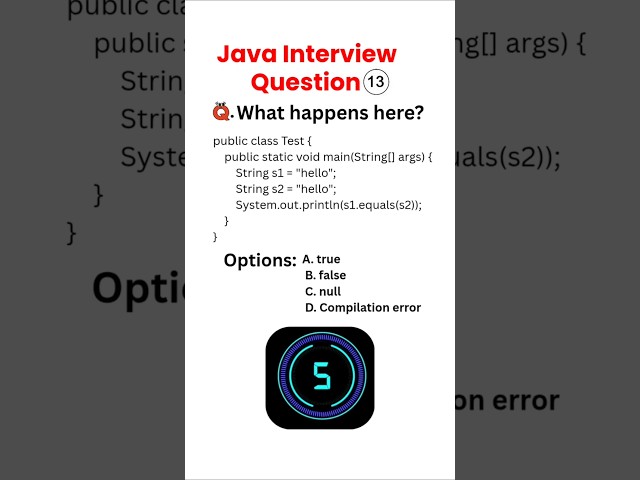 Java String equals() vs == Explained in 30 Seconds! | Java Interview Question