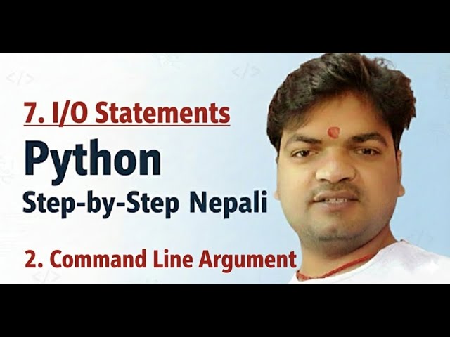 7.1 Command Line Argument in python 