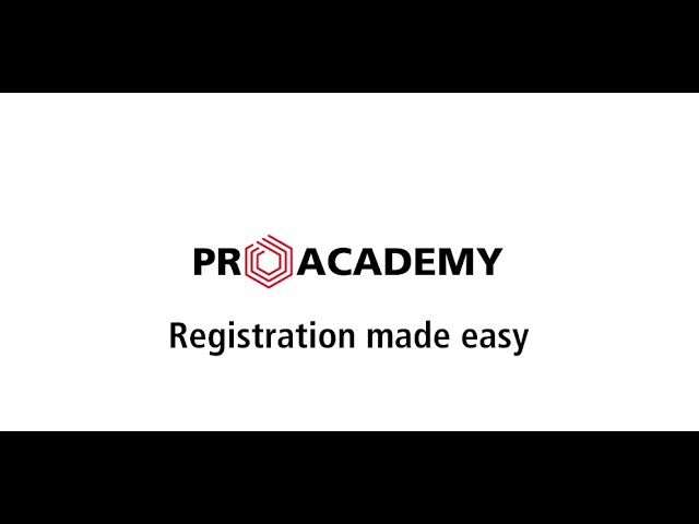 Registration made easy | PRO ACADEMY Training