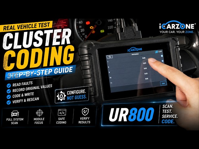 New Cluster Installed — But Coded Wrong? | ICARZONE UR800 ECU Coding Real-Car Test