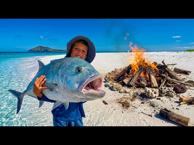 Kid Catches & Cooks a MONSTER on a Deserted Island!