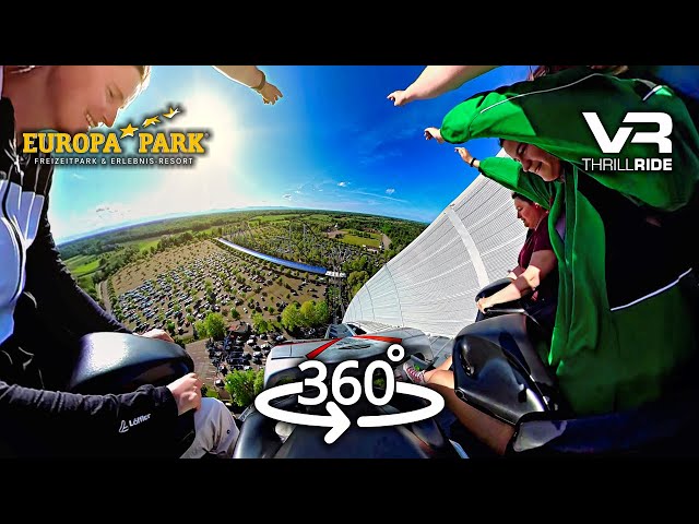 360° SILVER STAR 🏁 Europa Park extreme VR Roller Coaster front row POV #vr360 #rollercoaster 6K