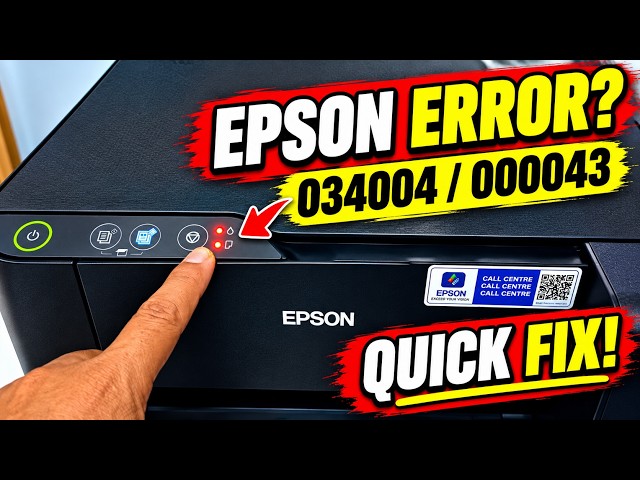 Epson Error Code 034004/000043? Quick Fix! L3210, L3250, ET-2400, ET-2810, & More