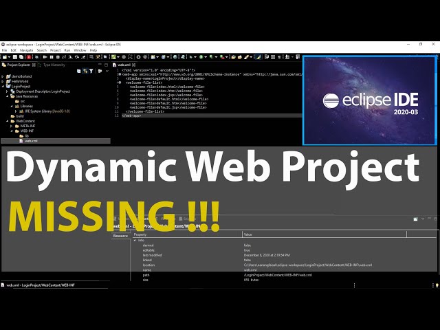 How To Fix | Eclipse Dynamic Web Project missing 2020