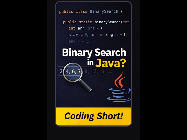 Binary Search in Java | Interview Question 🔥