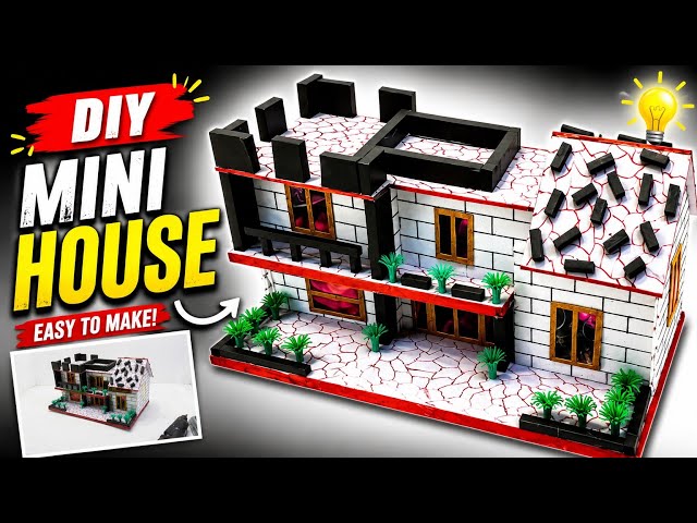 How to Make a Beautiful Mini House with Cardboard 🏠 | DIY Miniature House | Easy Craft