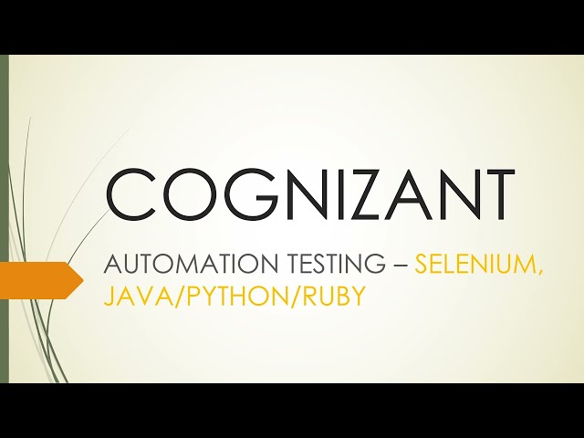 Cognizant Automation Testing Selenium Interview Questions #selenium #java #python #ruby