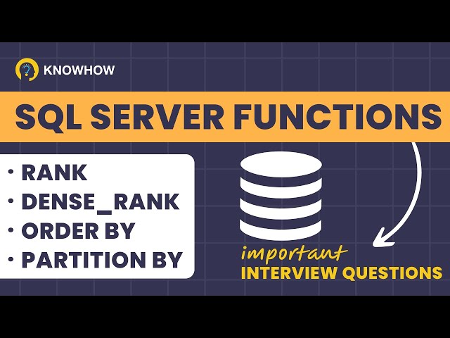 RANK vs DENSE_RANK Window Function in SQL Server| Important Interview Questions