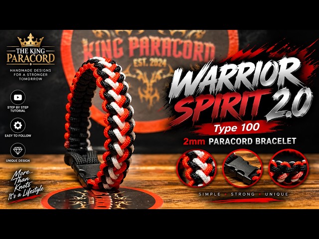 How to Make WARRIOR SPIRIT 2.0 | Type 100 2mm Paracord Bracelet Tutorial #paracordbracelet #diy